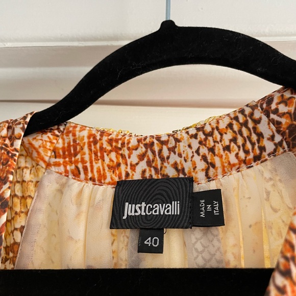 Just Cavalli snake print mini dress with cut outs near the shoulders - size 40 - Picture 1 of 6